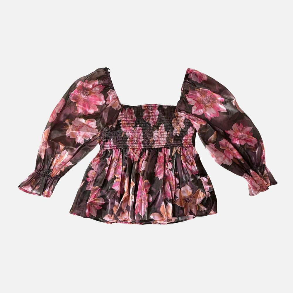 Thirty/Thirty Floral Babydoll Blouse - Size S (NWT) - Picture 4 of 8